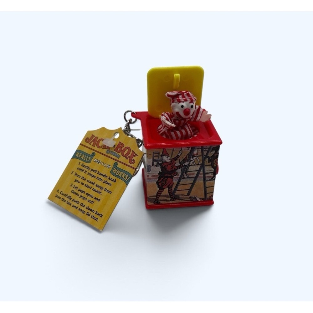 Vintage 1998 Basic Fun Jack In The Box Mini Keychain Toy WORKS PERFECTLY